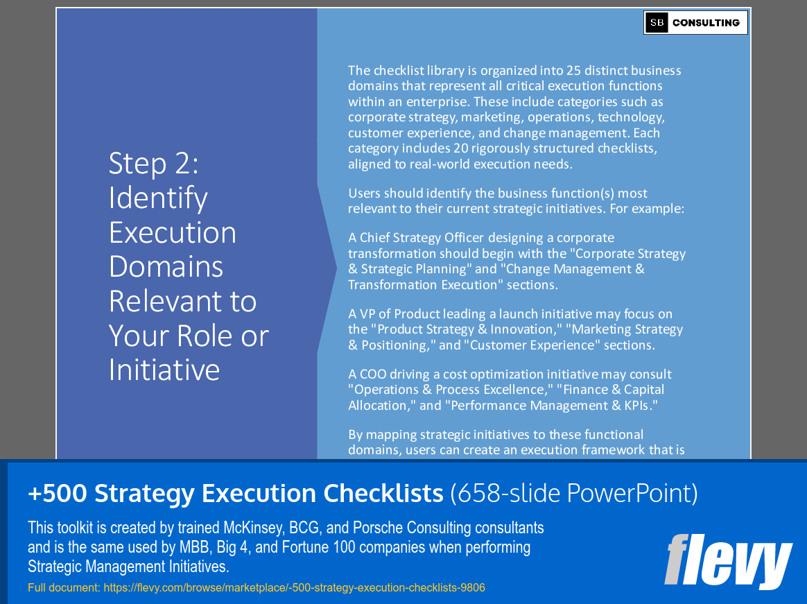 +500 Strategy Execution Checklists (658-slide PPT PowerPoint presentation slide deck (PPTX)) Preview Image
