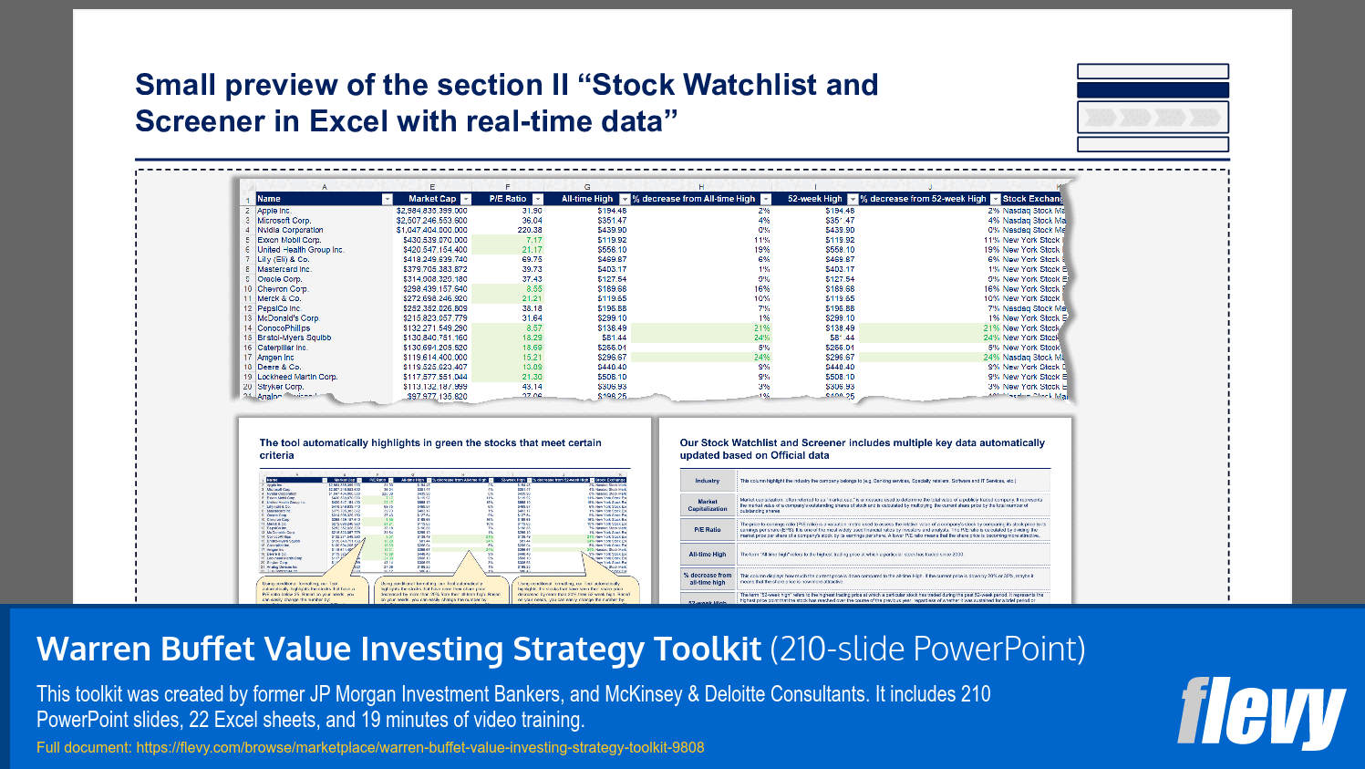 Warren Buffet Value Investing Strategy Toolkit (210-slide PPT PowerPoint presentation slide deck (PPTX)) Preview Image