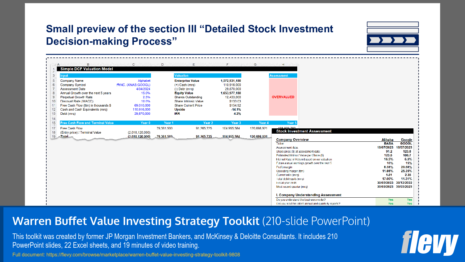 Warren Buffet Value Investing Strategy Toolkit (210-slide PPT PowerPoint presentation slide deck (PPTX)) Preview Image