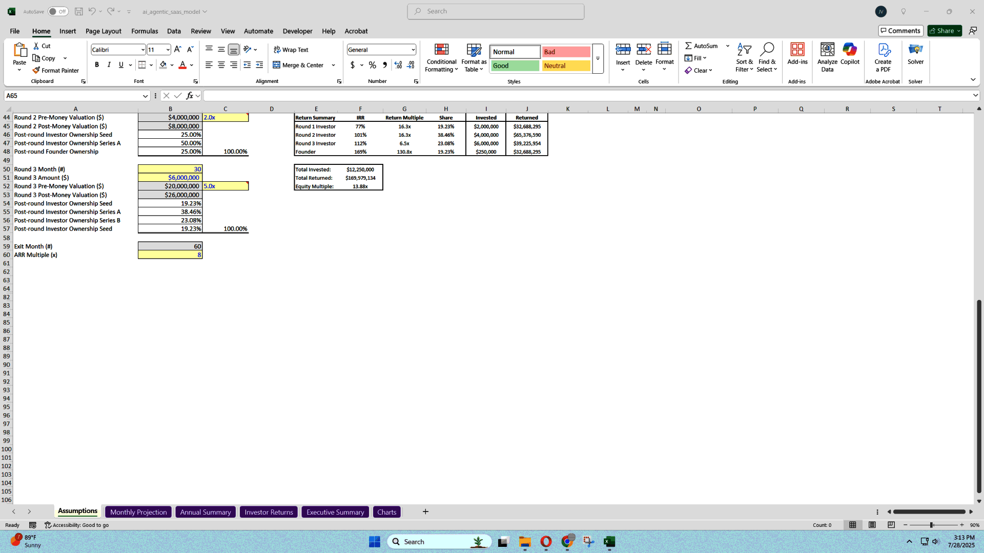 AI Agentic Platform Pro Forma: Usage, Seat & Setup Revenue (Excel template (XLSX)) Preview Image