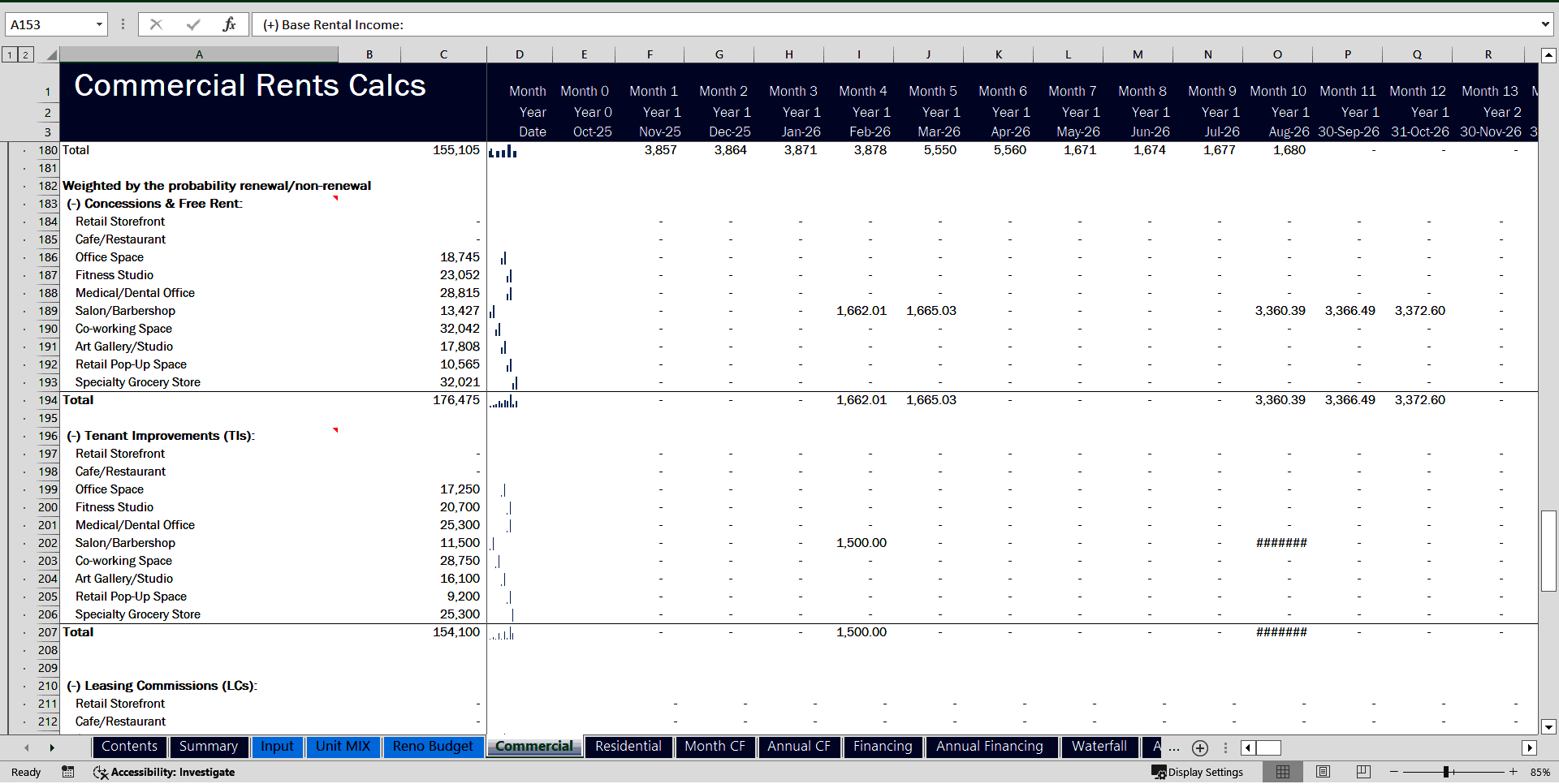 Real Estate | Mixed-Use Multifamily Acquisition (Excel template (XLSX)) Preview Image