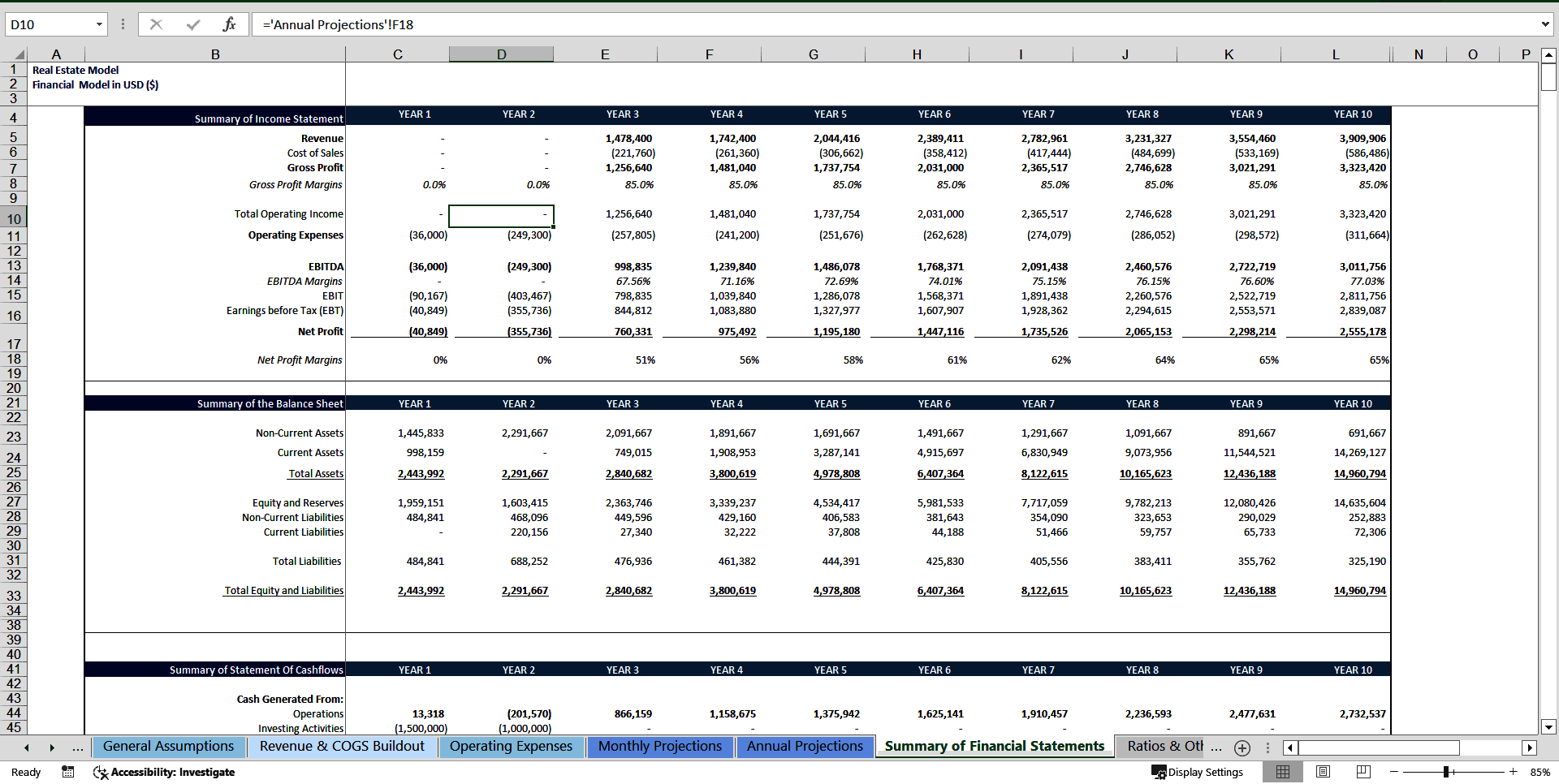 Real Estate Financial Model Template (Excel template (XLSX)) Preview Image