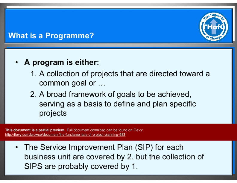 The Fundamentals of Project Planning (52-slide PPT PowerPoint presentation (PPT)) Preview Image