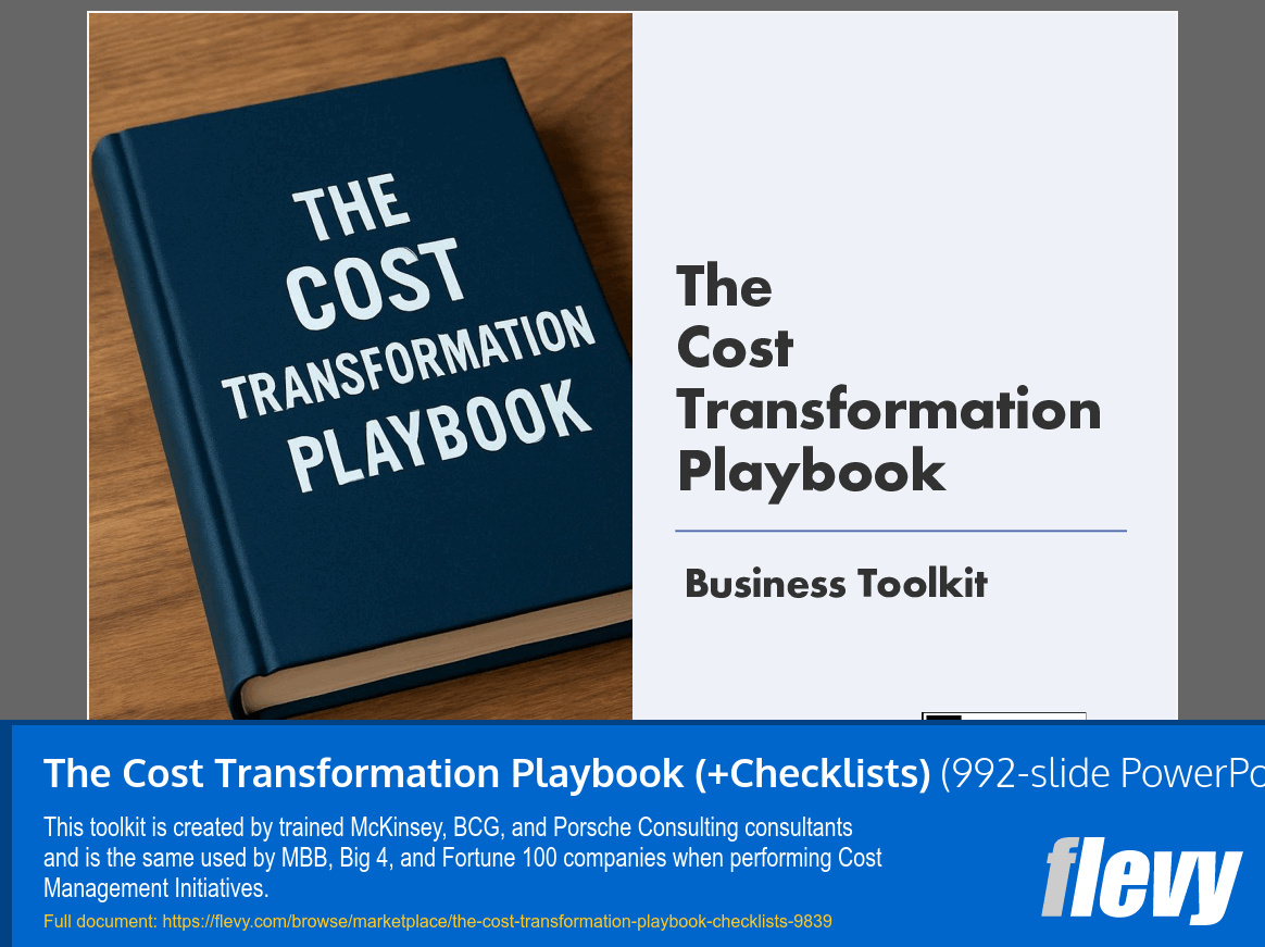The Cost Transformation Playbook (+Checklists) (992-slide PPT PowerPoint presentation slide deck (PPTX)) Preview Image