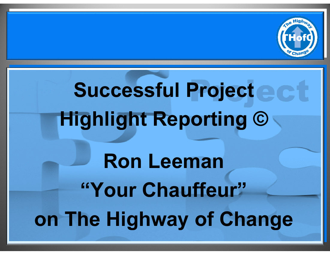 Successful Project Highlight Reporting (15-slide PPT PowerPoint presentation (PPT)) Preview Image