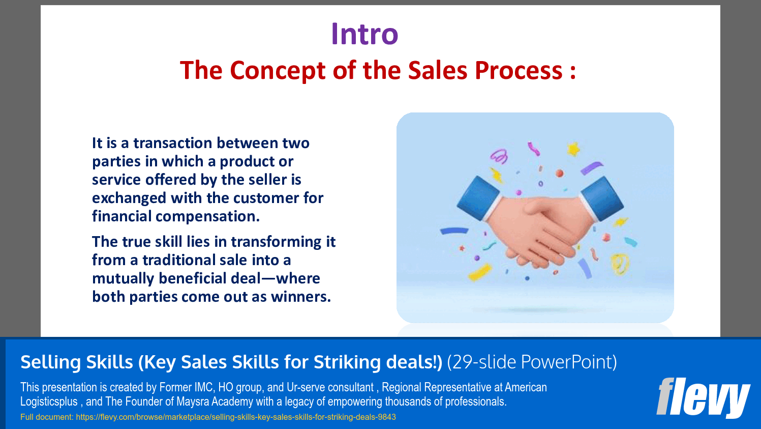 Selling Skills (Key Sales Skills for Striking Deals) (29-slide PPT PowerPoint presentation slide deck (PPTX)) Preview Image
