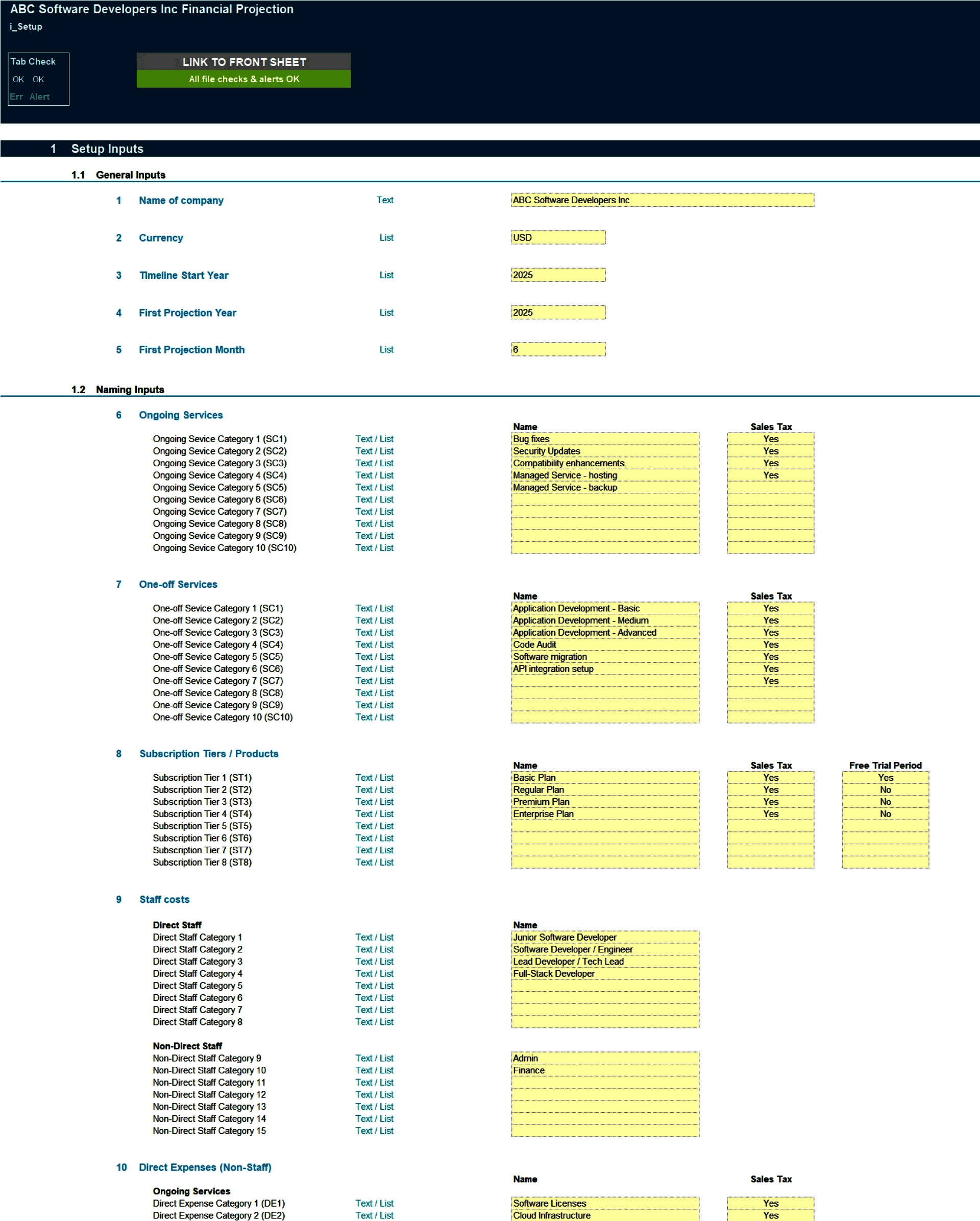 Software Development Business 5-Year Financial Model (Excel template (XLSX)) Preview Image