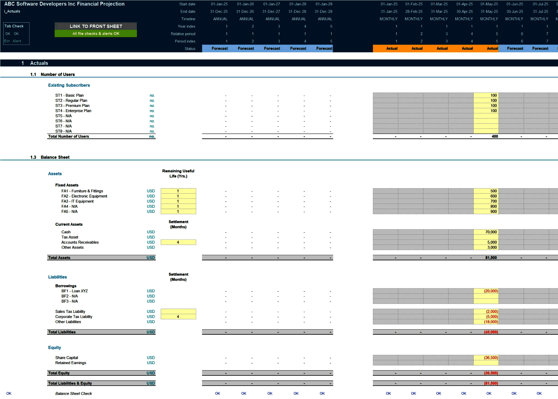 Software Development Business 5-Year Financial Model (Excel template (XLSX)) Preview Image