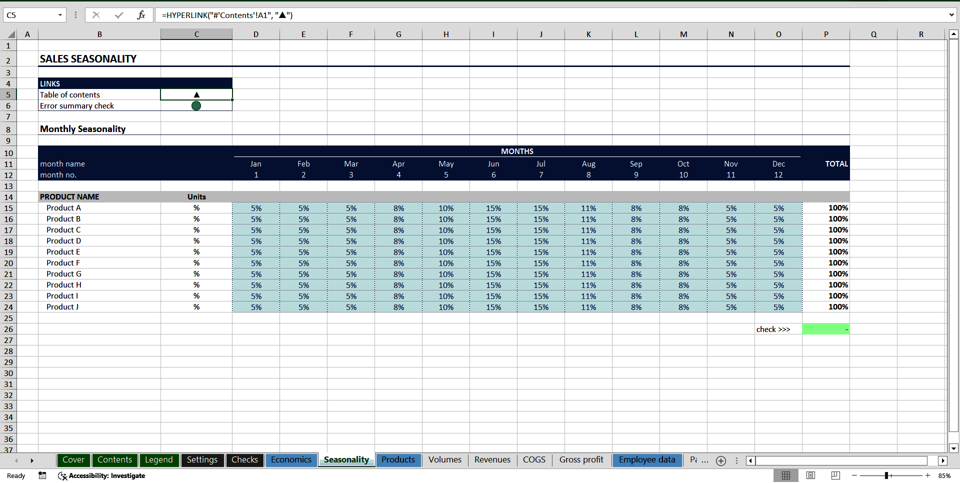 Complete Three-Statement Monthly Budget (for 3 Years) (Excel template (XLSX)) Preview Image