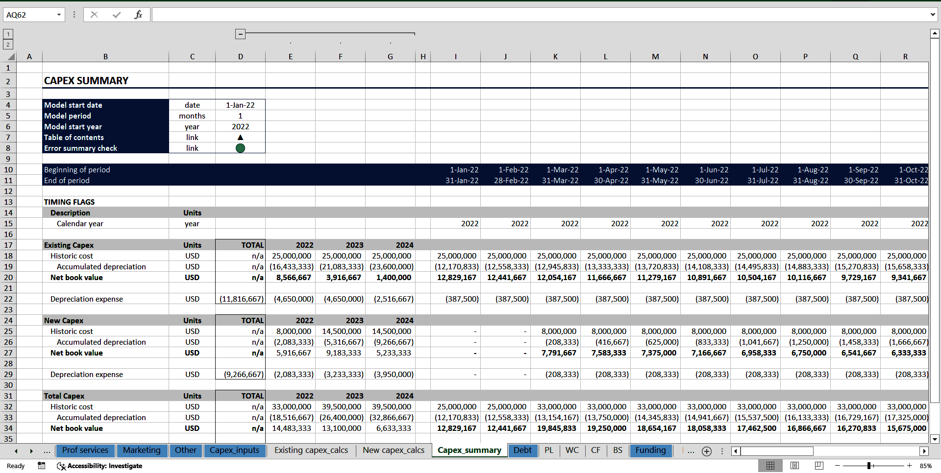 Complete Three-Statement Monthly Budget with Scenarios (Excel template (XLSX)) Preview Image