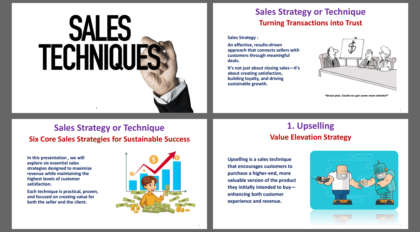 Sales Techniques (Sales Strategies: From Insight to Impact) (44-slide PPT PowerPoint presentation slide deck (PPTX)) Preview Image