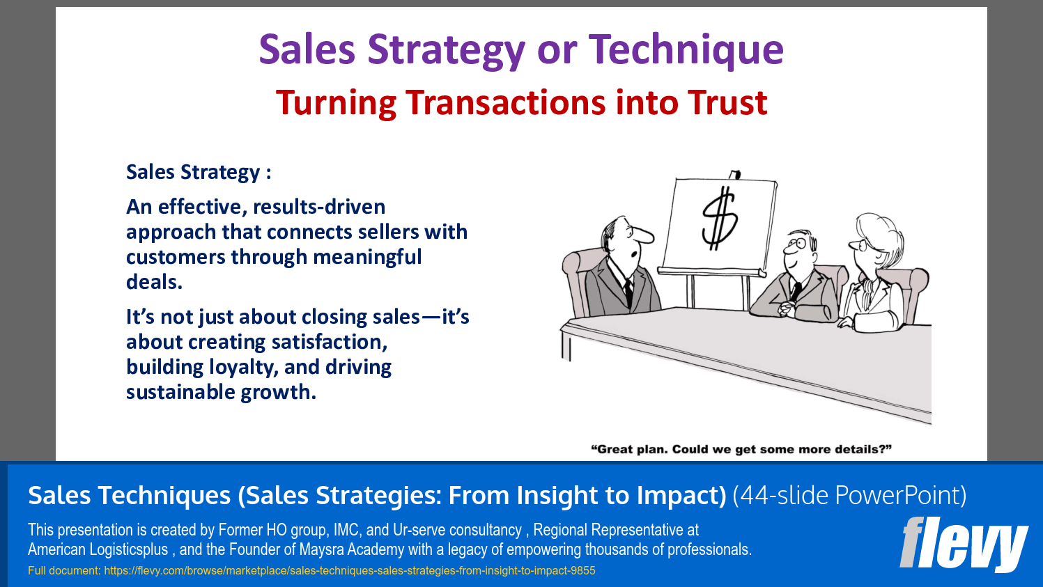 Sales Techniques (Sales Strategies: From Insight to Impact) (44-slide PPT PowerPoint presentation slide deck (PPTX)) Preview Image