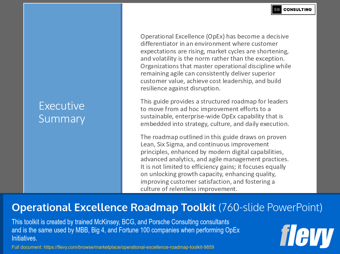Operational Excellence Roadmap Toolkit (760-slide PPT PowerPoint presentation slide deck (PPTX)) Preview Image