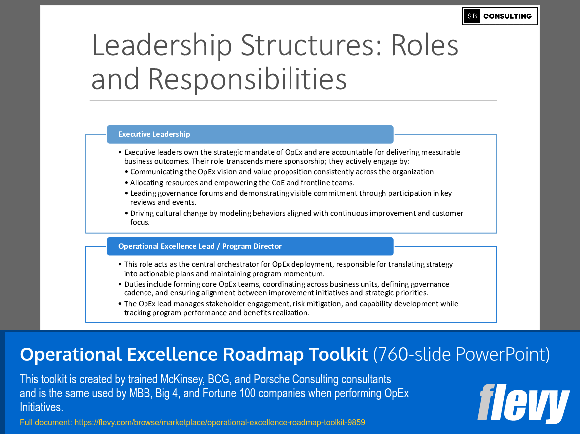 Operational Excellence Roadmap Toolkit (760-slide PPT PowerPoint presentation slide deck (PPTX)) Preview Image