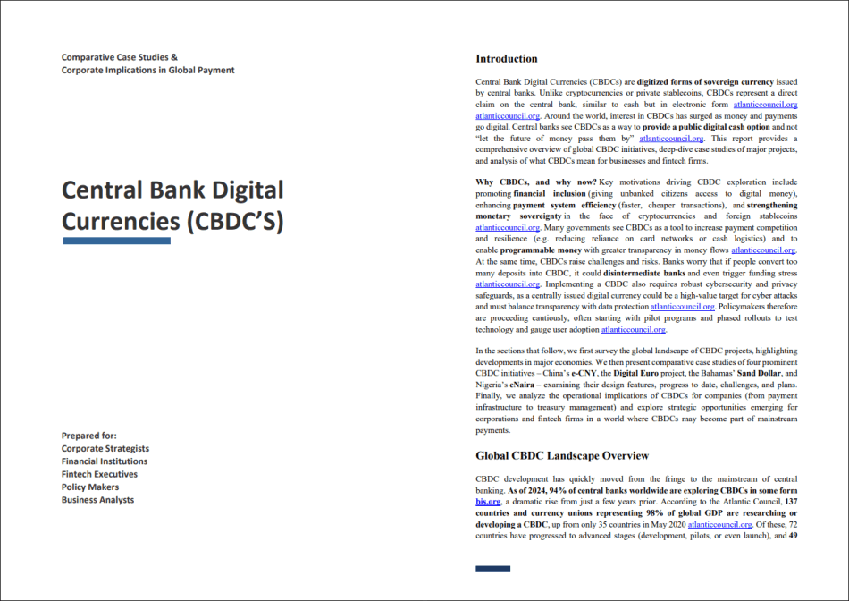 Central Banking Digital Currencies (CBDCs) (0-page PDF document) Preview Image