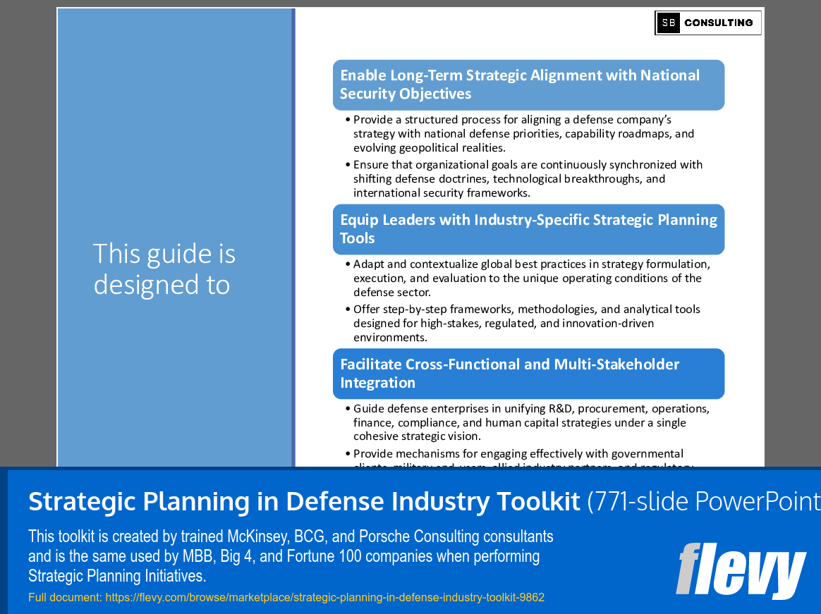 Strategic Planning in Defense Industry Toolkit (771-slide PPT PowerPoint presentation slide deck (PPTX)) Preview Image