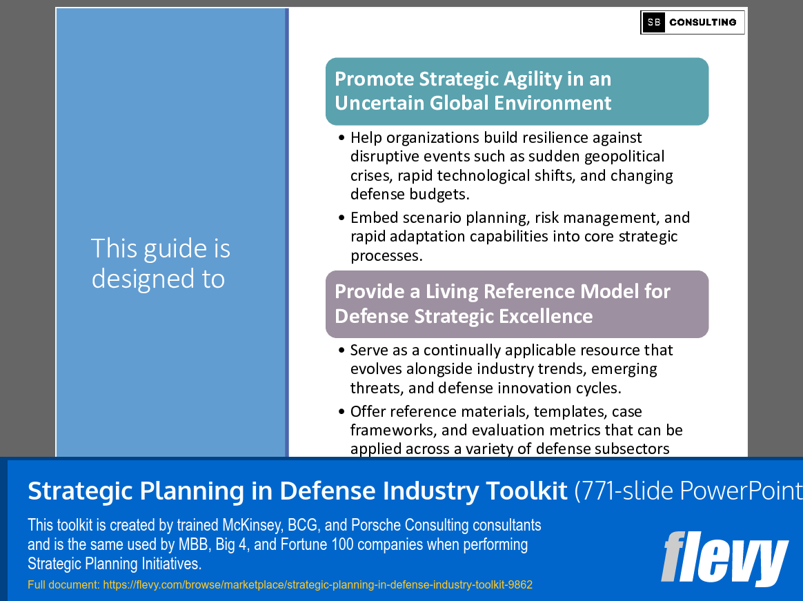 Strategic Planning in Defense Industry Toolkit (771-slide PPT PowerPoint presentation slide deck (PPTX)) Preview Image