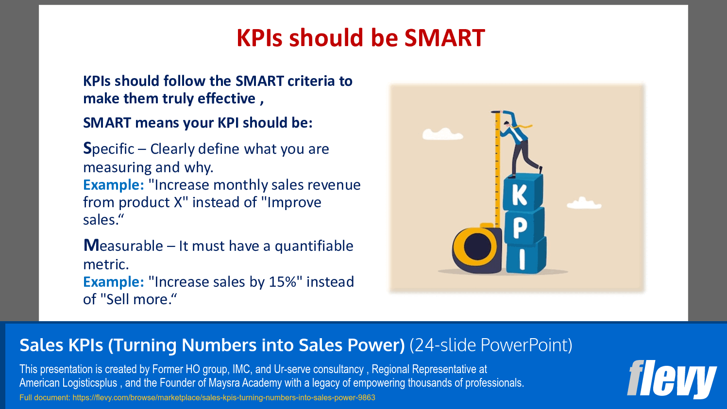 Sales KPIs (Turning Numbers into Sales Power) (24-slide PPT PowerPoint presentation slide deck (PPTX)) Preview Image