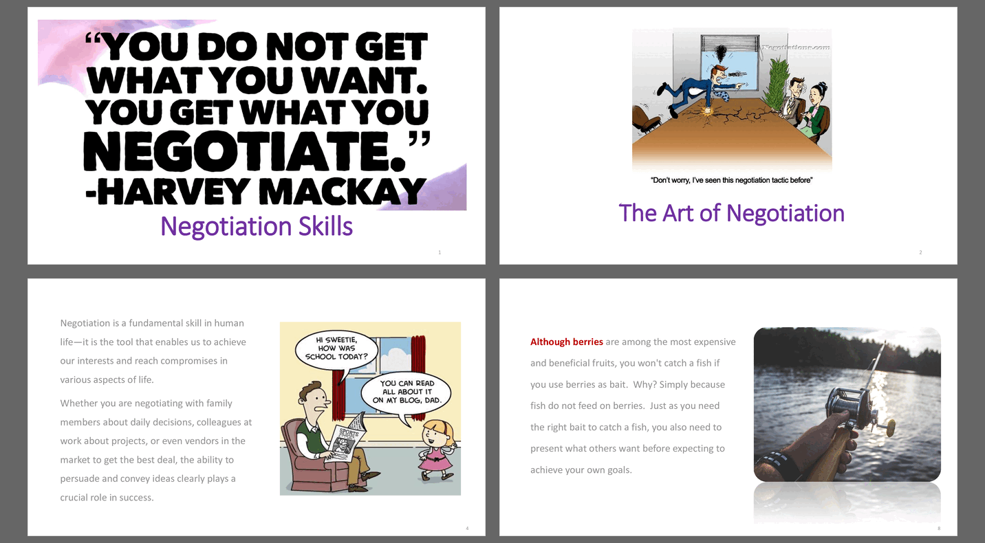 Negotiation Skills (The Art of Negotiation) (62-slide PPT PowerPoint presentation slide deck (PPTX)) Preview Image