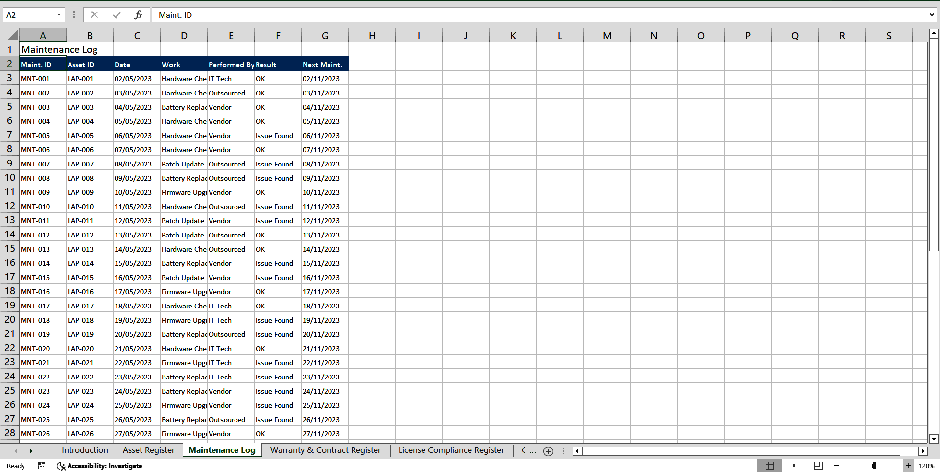Asset Management Toolkit (ISO 20000:2018, ITIL Compliance) (Excel template (XLSX)) Preview Image