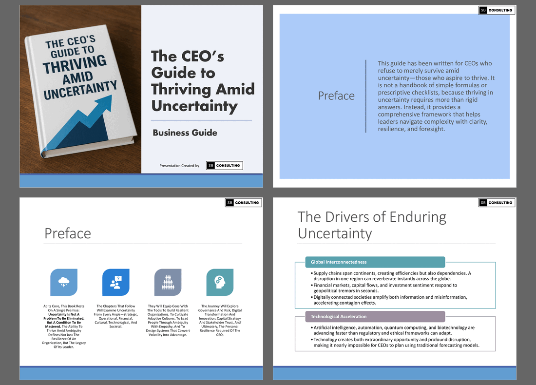 CEO's Guide to Thriving Amid Uncertainty (783-slide PPT PowerPoint presentation slide deck (PPTX)) Preview Image