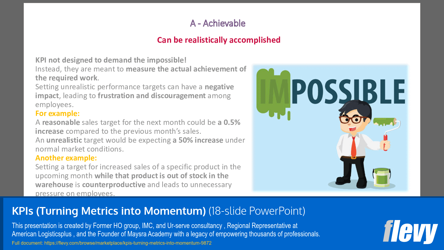 KPIs (Turning Metrics into Momentum) (18-slide PPT PowerPoint presentation slide deck (PPTX)) Preview Image