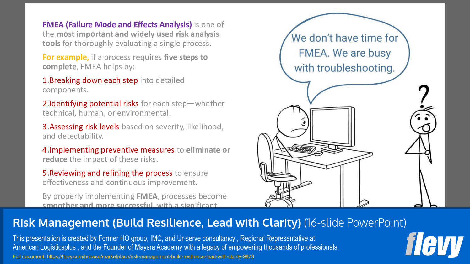 Risk Management (Build Resilience, Lead with Clarity) (16-slide PPT PowerPoint presentation slide deck (PPTX)) Preview Image
