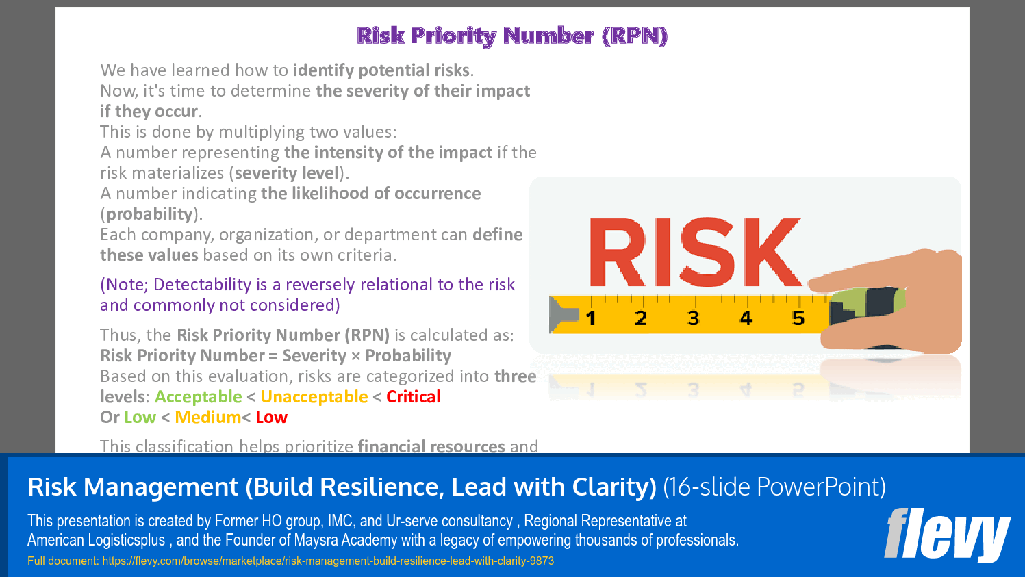 Risk Management (Build Resilience, Lead with Clarity) (16-slide PPT PowerPoint presentation slide deck (PPTX)) Preview Image
