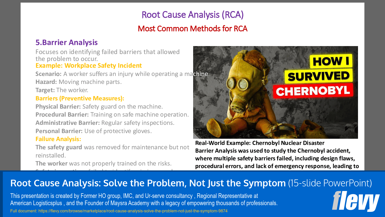 Root Cause Analysis: Solve the Problem, Not Just the Symptom (15-slide PPT PowerPoint presentation slide deck (PPTX)) Preview Image