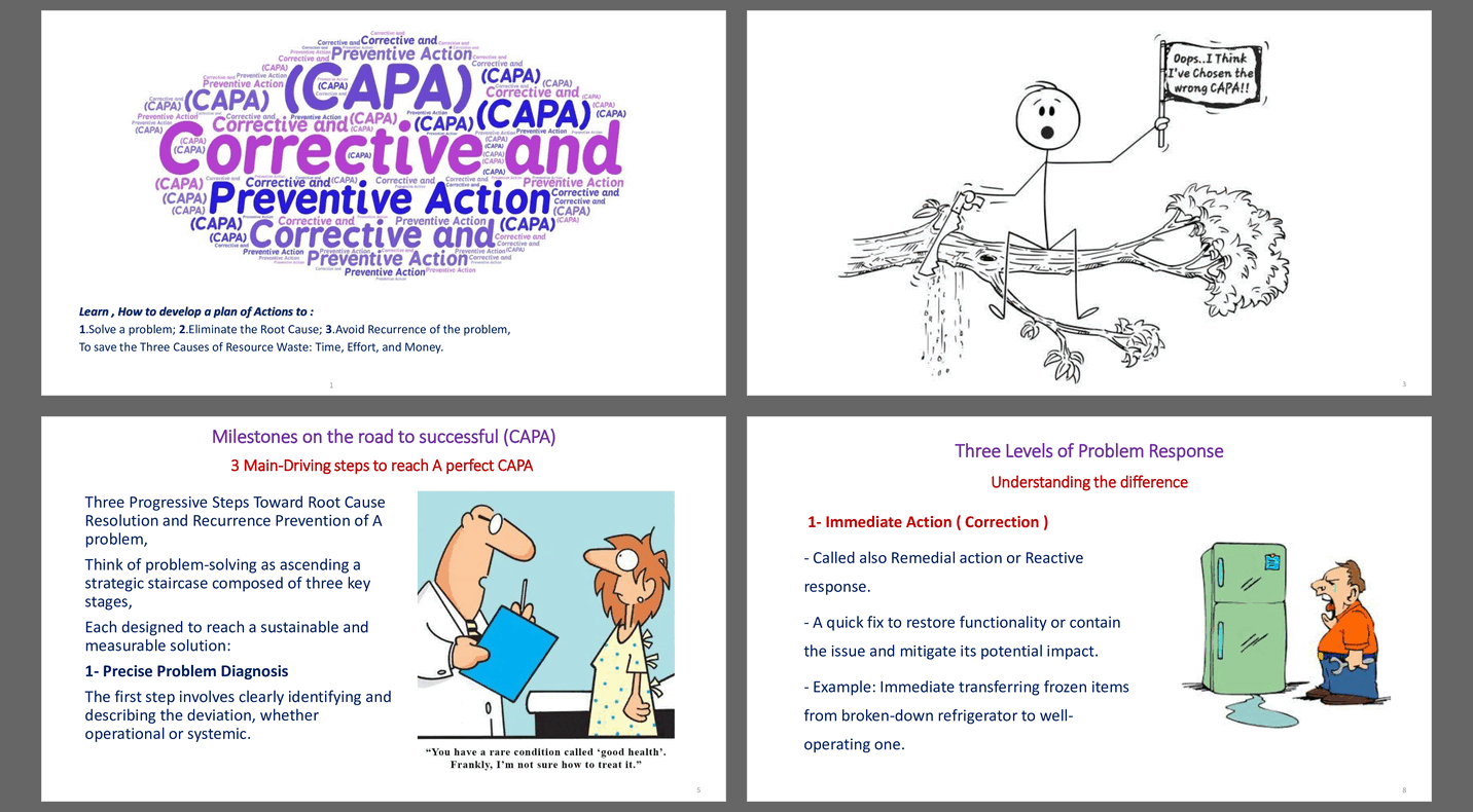Corrective Actions Preventive Actions (CAPA) (24-slide PPT PowerPoint presentation slide deck (PPTX)) Preview Image