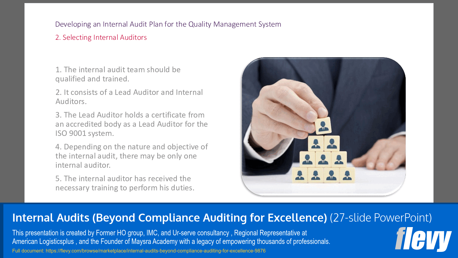 Internal Audits (Beyond Compliance Auditing for Excellence) (27-slide PPT PowerPoint presentation slide deck (PPTX)) Preview Image