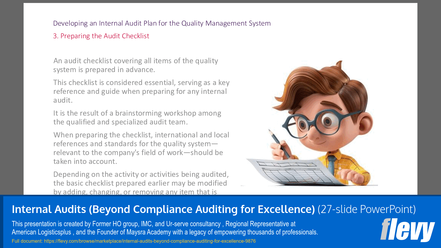Internal Audits (Beyond Compliance Auditing for Excellence) (27-slide PPT PowerPoint presentation slide deck (PPTX)) Preview Image