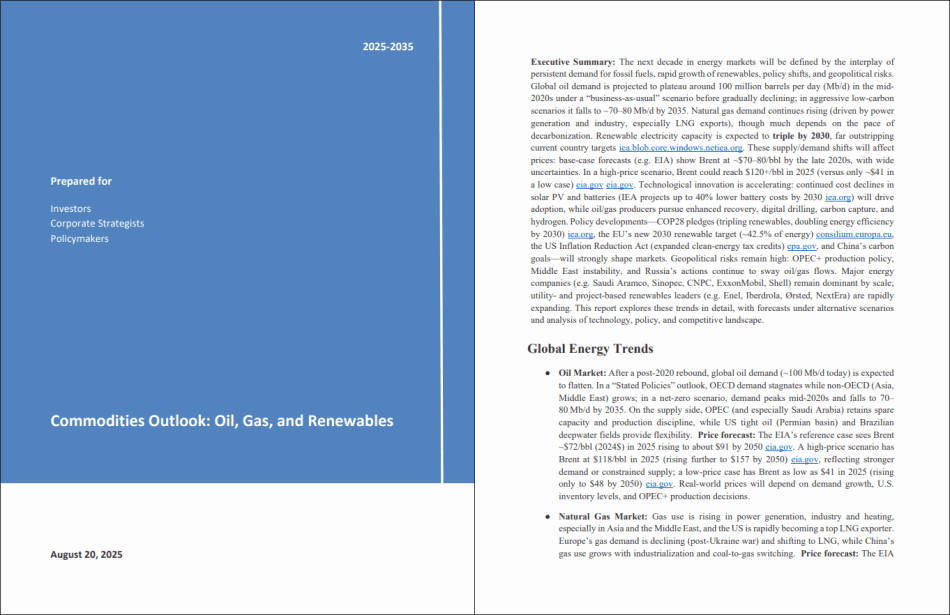 Commodities Outlook: Oil, Gas, and Renewables (0-page PDF document) Preview Image