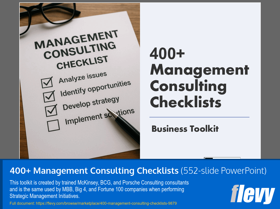 400+ Management Consulting Checklists (552-slide PPT PowerPoint presentation slide deck (PPTX)) Preview Image