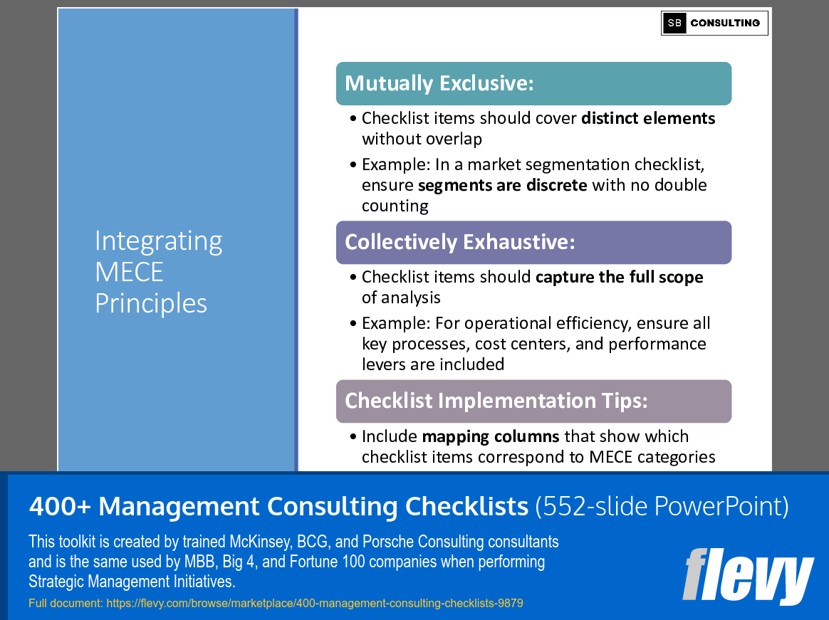 400+ Management Consulting Checklists (552-slide PPT PowerPoint presentation slide deck (PPTX)) Preview Image