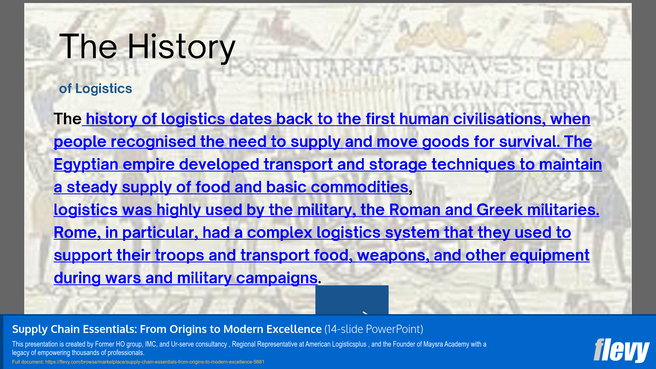 Supply Chain Essentials: From Origins to Modern Excellence (14-slide PPT PowerPoint presentation slide deck (PPTX)) Preview Image