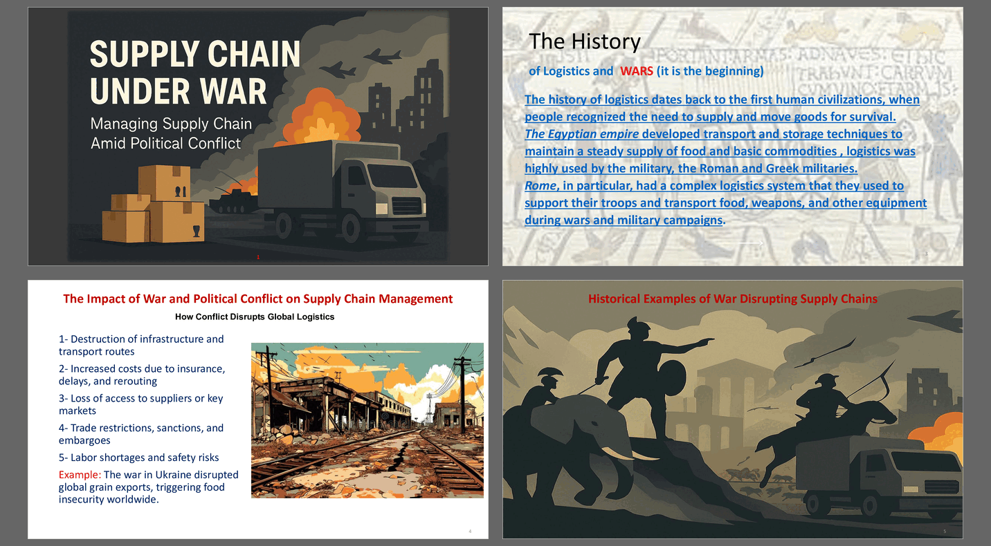 Supply Chain under War: Mastering SCM amid Political Conflict (39-slide PPT PowerPoint presentation slide deck (PPTX)) Preview Image