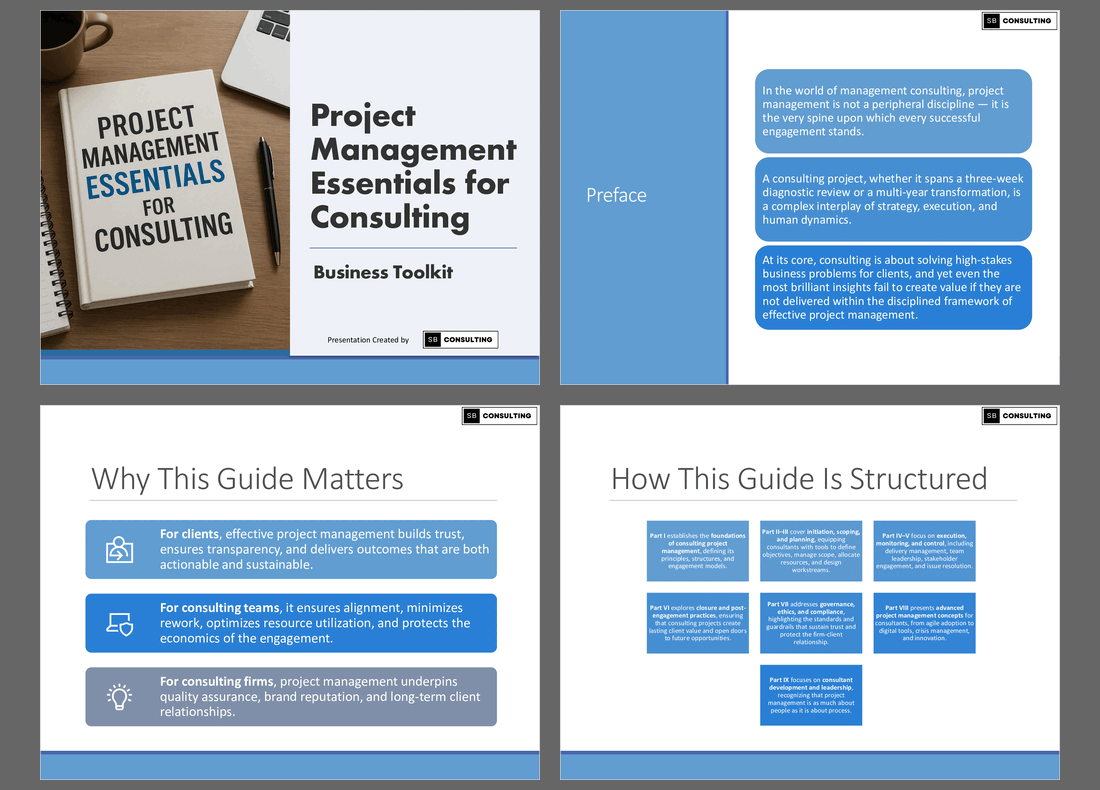 Consulting Project Management Toolkit (781-slide PPT PowerPoint presentation slide deck (PPTX)) Preview Image