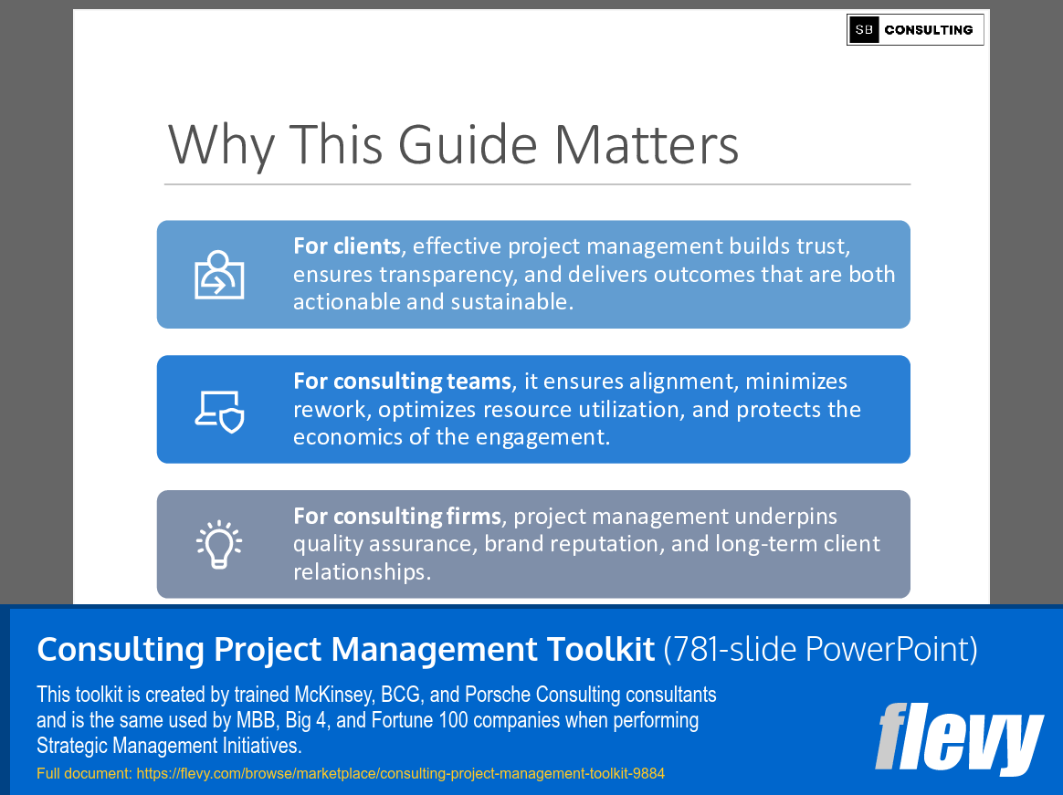 Consulting Project Management Toolkit (781-slide PPT PowerPoint presentation slide deck (PPTX)) Preview Image
