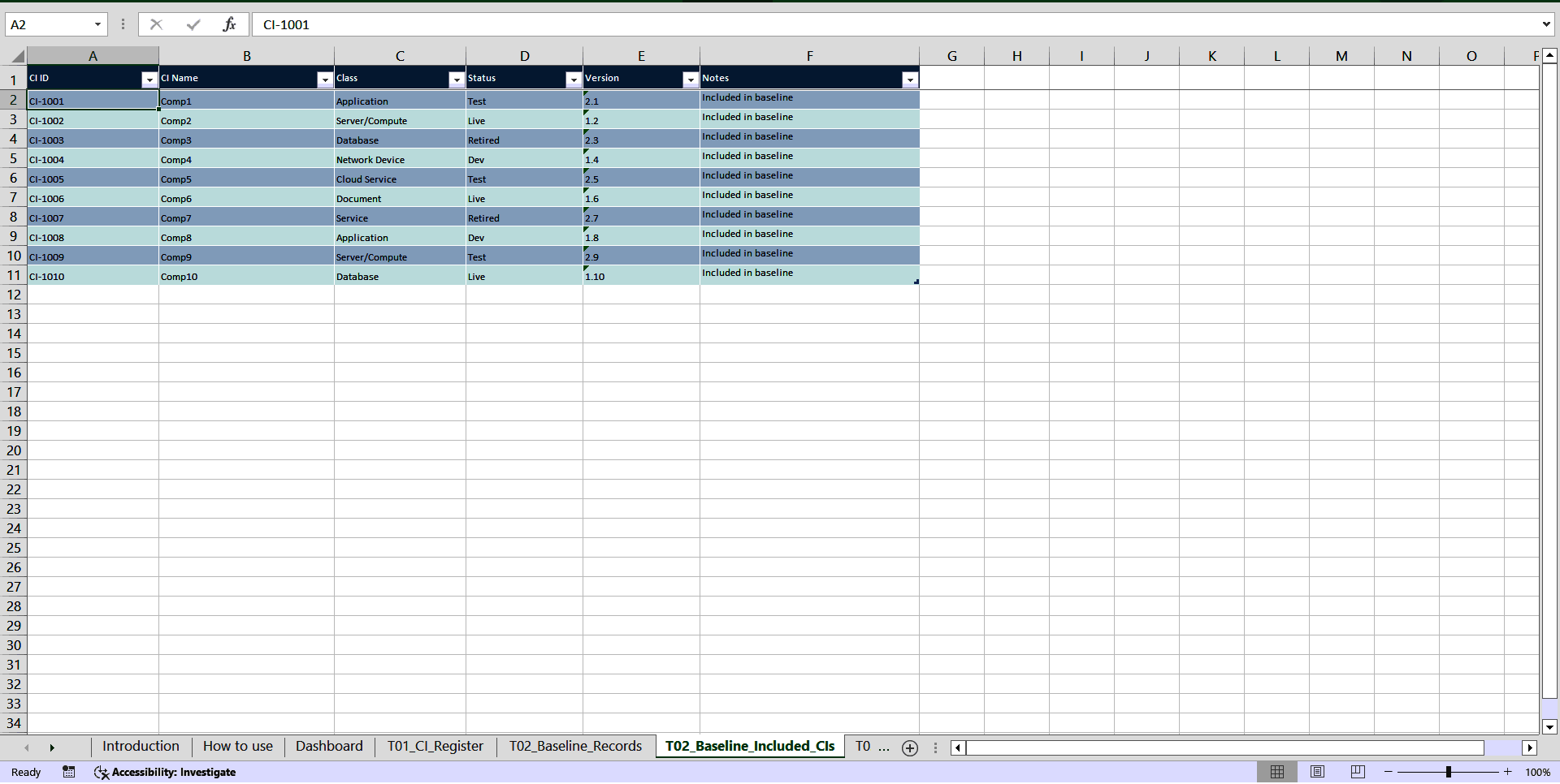 Configuration Management Toolkit (ISO/IEC 20000:2018 & ITIL) (Excel template (XLSX)) Preview Image