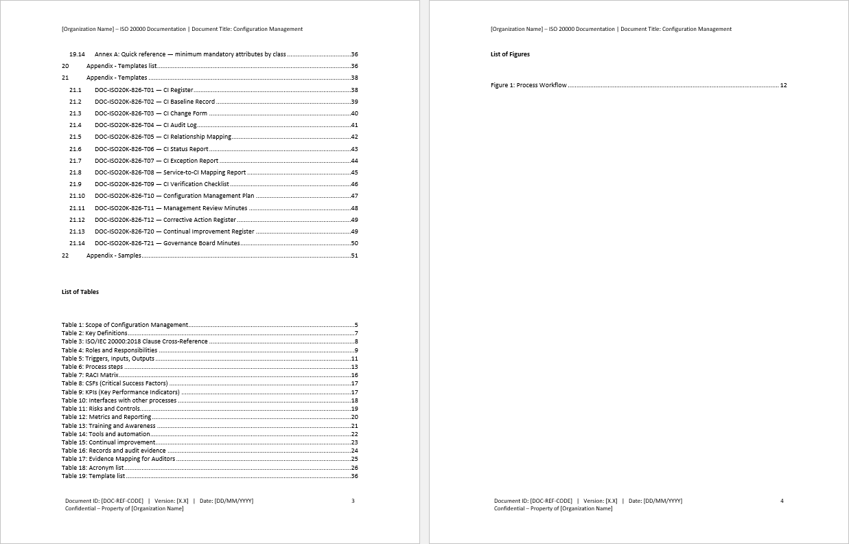 Configuration Management Process (ISO/IEC 20000:2018, ITIL) (0-page Word document) Preview Image