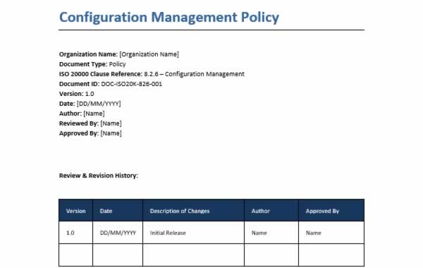 Configuration Management Process (ISO/IEC 20000,ITIL) Bundle (Document Bundle)