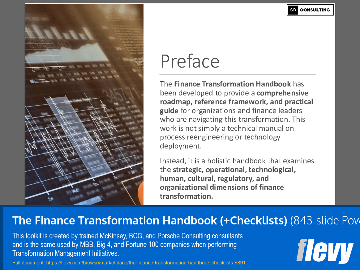 Finance Transformation Handbook (+Checklists) (843-slide PPT PowerPoint presentation slide deck (PPTX)) Preview Image