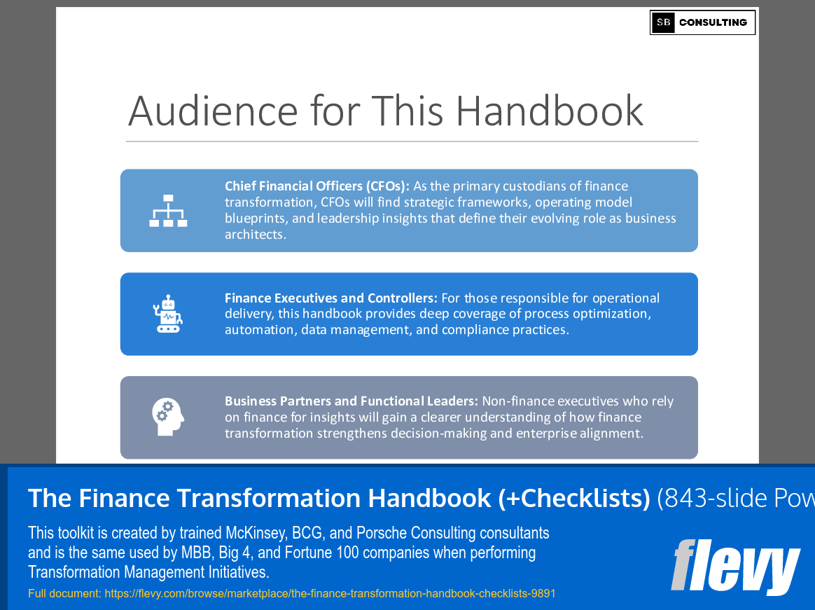 Finance Transformation Handbook (+Checklists) (843-slide PPT PowerPoint presentation slide deck (PPTX)) Preview Image