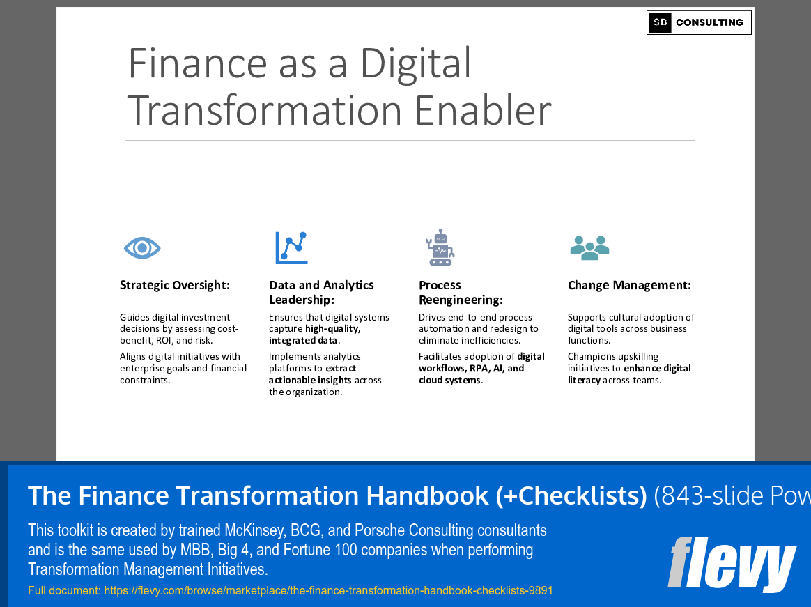 Finance Transformation Handbook (+Checklists) (843-slide PPT PowerPoint presentation slide deck (PPTX)) Preview Image
