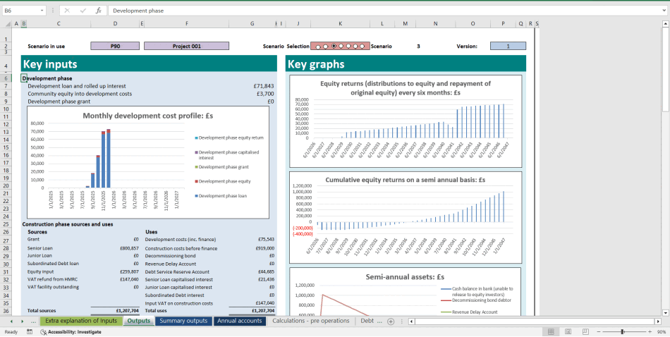 Energy Indicative Project Finance Model (Excel template (XLSX)) Preview Image