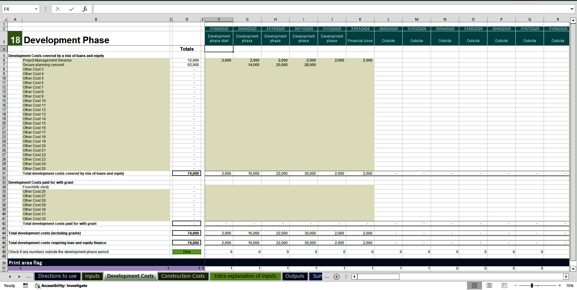 Energy Indicative Project Finance Model (Excel template (XLSX)) Preview Image