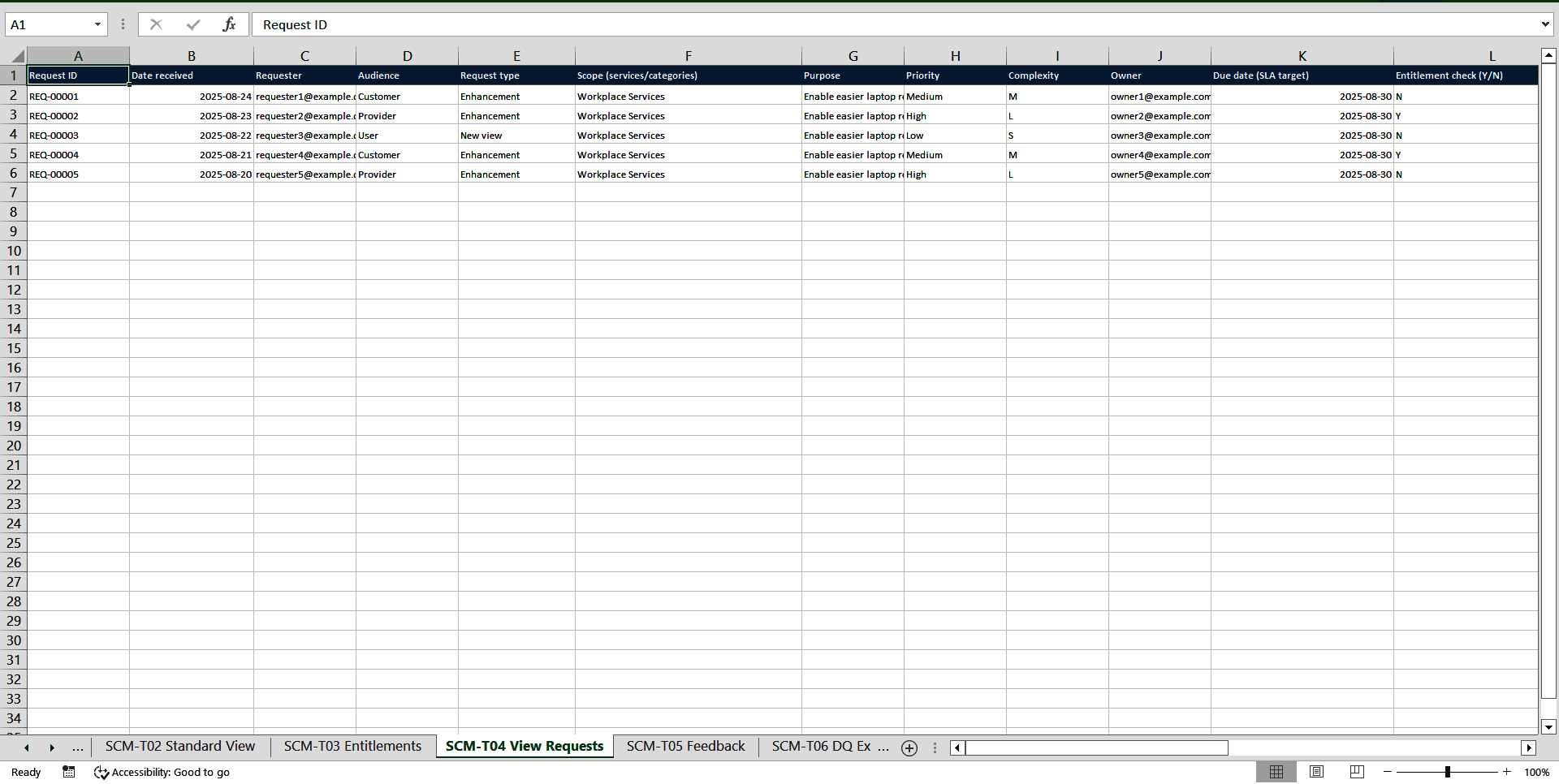 Service Catalogue Management Toolkit (ISO/IEC 20000, ITIL) (Excel template (XLSX)) Preview Image