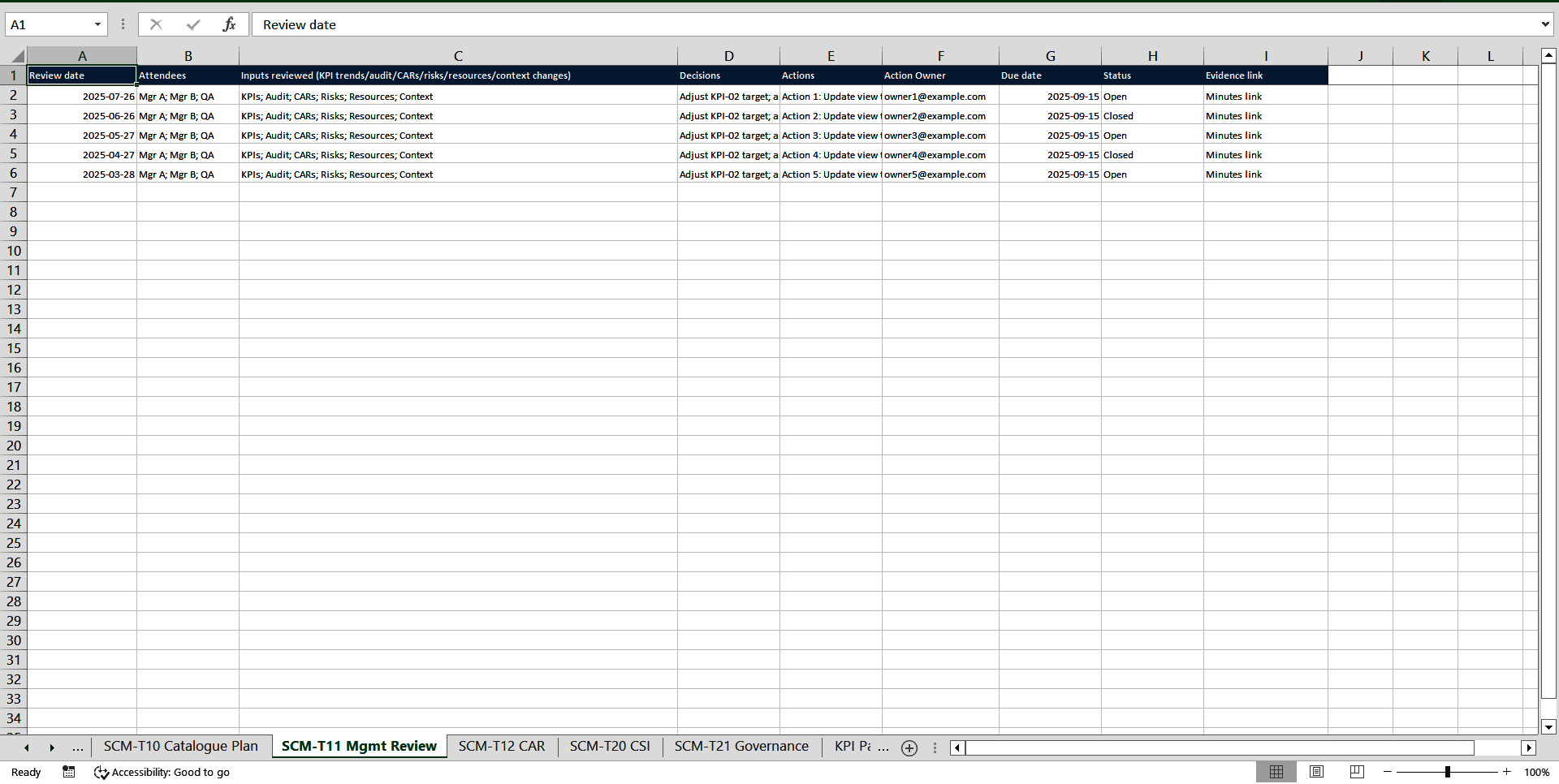 Service Catalogue Management Toolkit (ISO/IEC 20000, ITIL) (Excel template (XLSX)) Preview Image