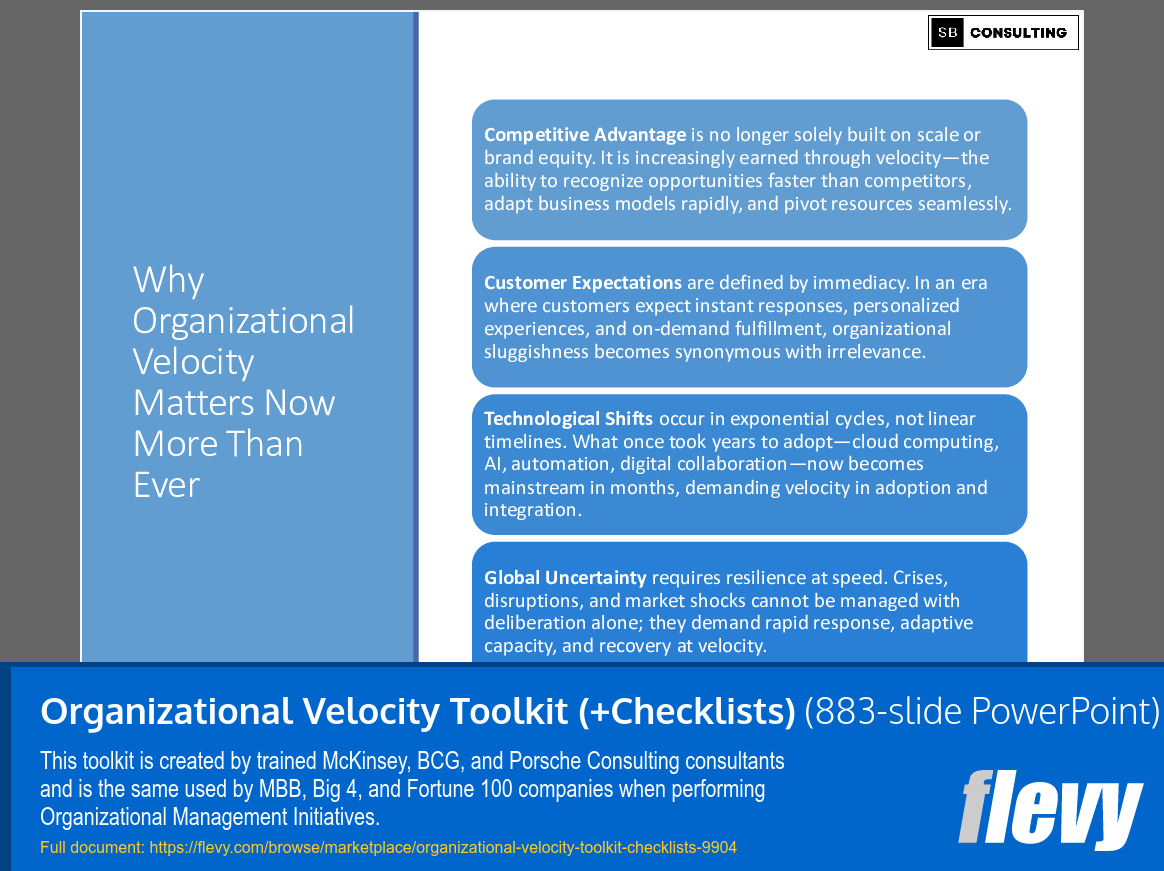 Organizational Velocity Toolkit (+Checklists) (883-slide PPT PowerPoint presentation slide deck (PPTX)) Preview Image